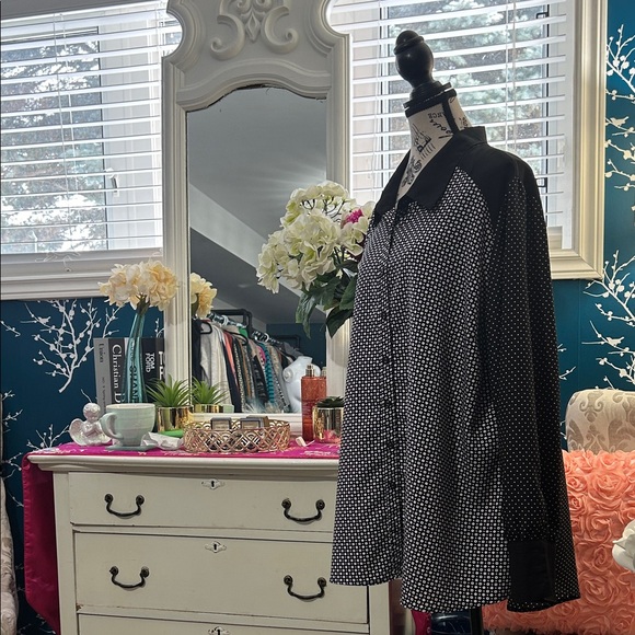 Addition Elle Black and White Patterned Blouse - Picture 2 of 10